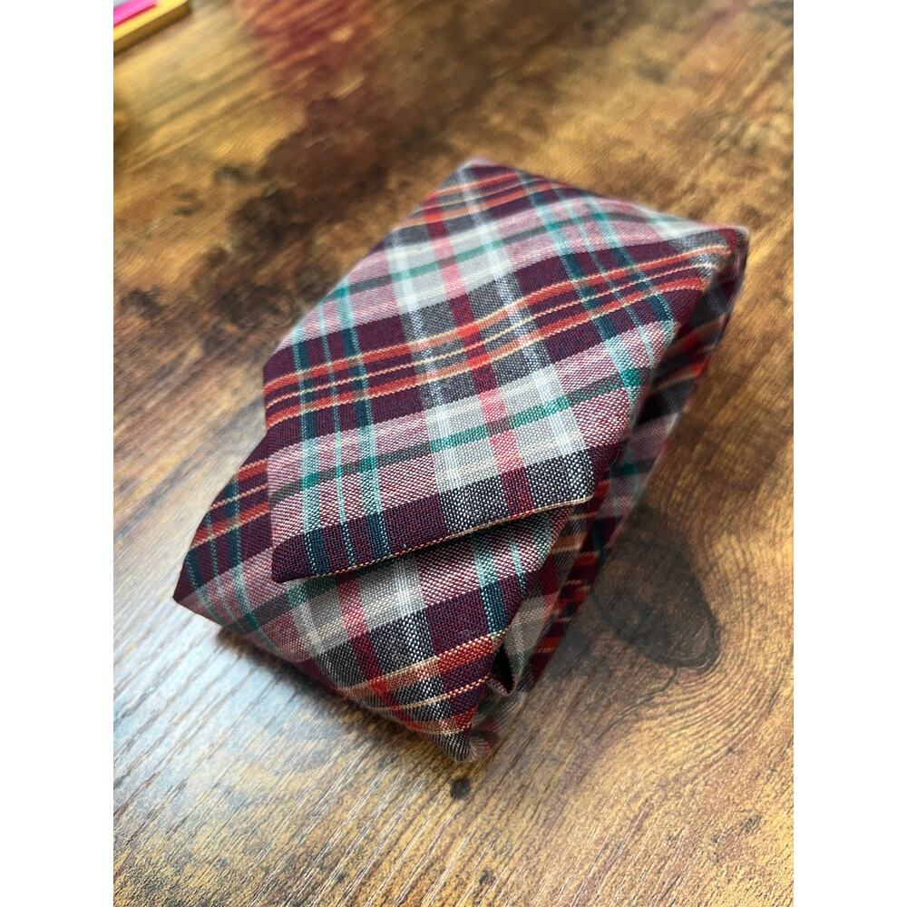 1980s Pendleton Red Green Autumn Fall Plaid Tartan Old Money Country Wool Tie